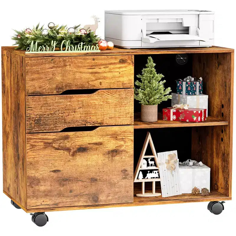 31.3 Wide 3 -Drawer Mobile File Cabinet
