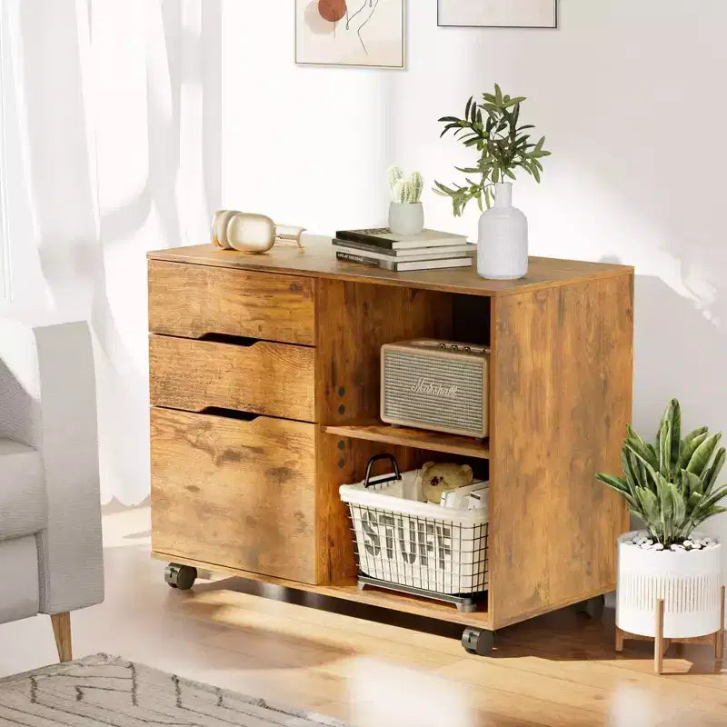 31.3 Wide 3 -Drawer Mobile File Cabinet